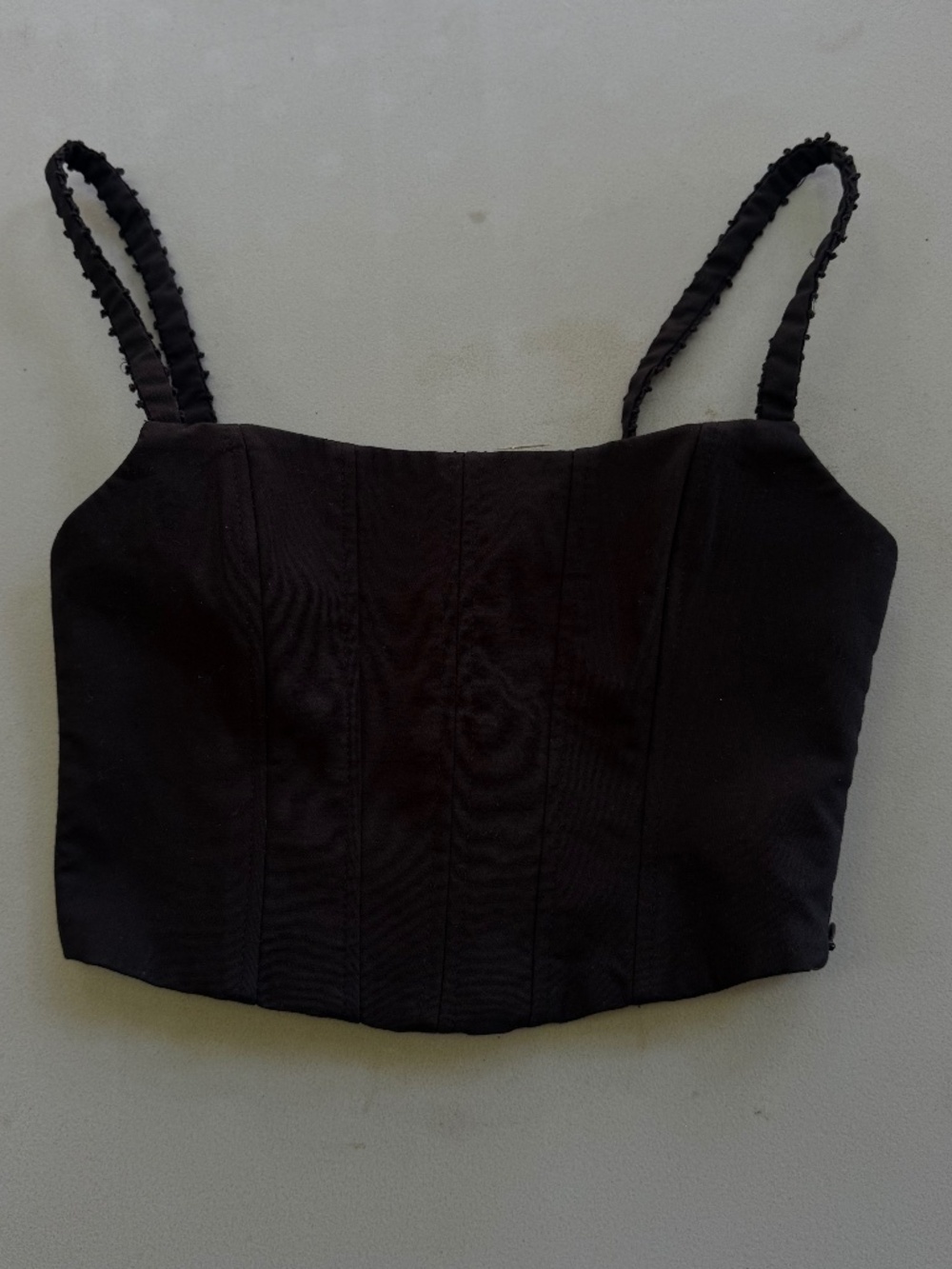 Zara Black Satin Corset Crop Top XS